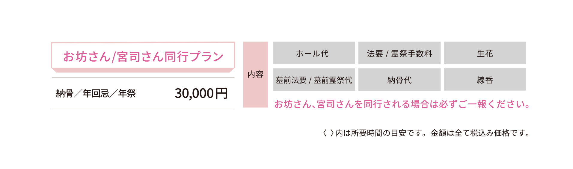 お坊さん/宮司さん同行プラン